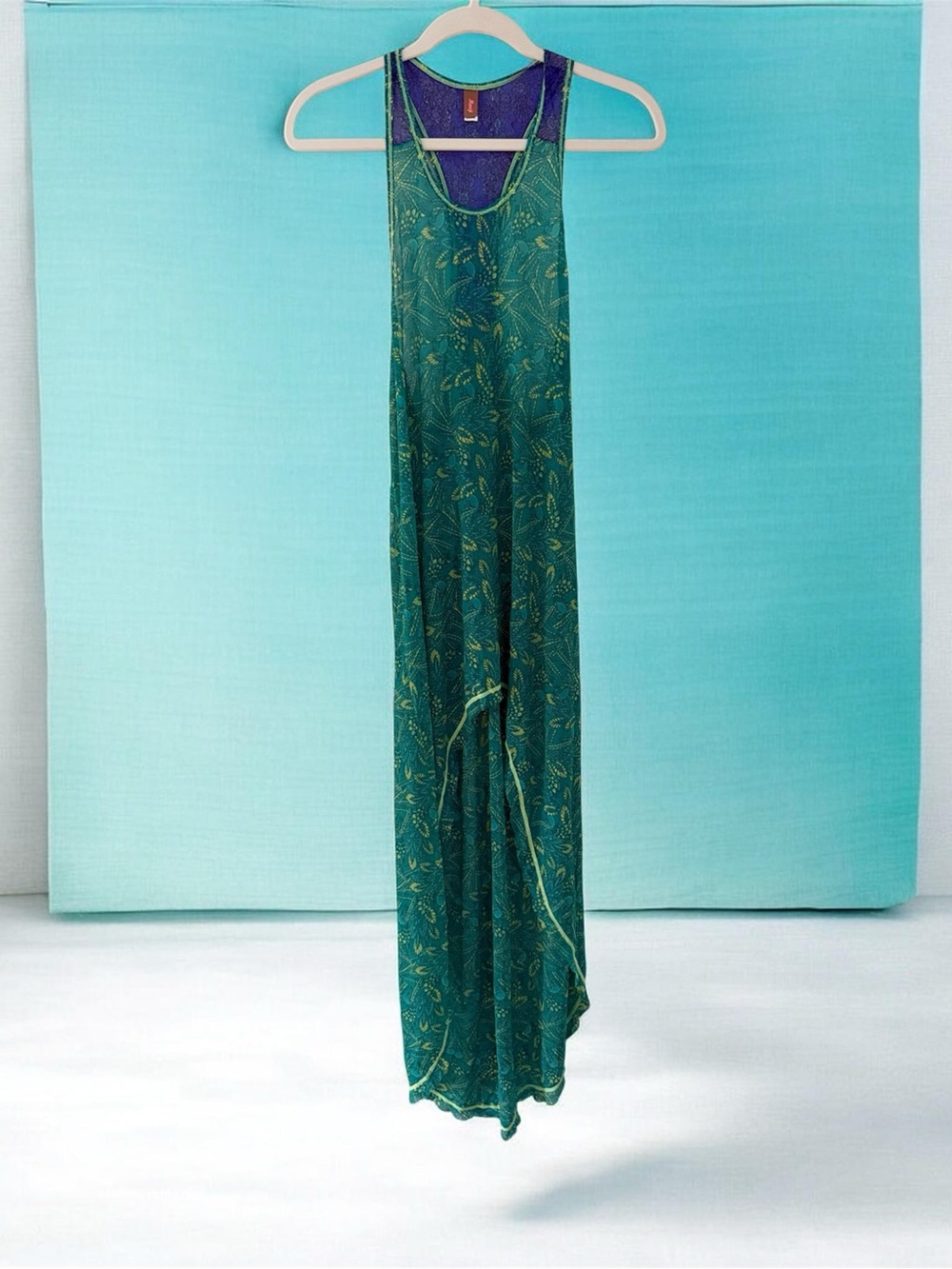 Maaji Tropical Leaf Cover-up Dress Hi-Lo Festival S